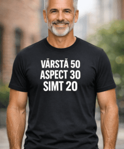 Tricou amuzant VÂRSTĂ 50 ASPECT 30 SIMT 20