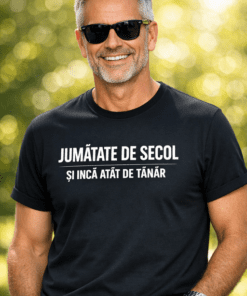 Tricou amuzant „Jumătate de secol și încă atât de tânăr”