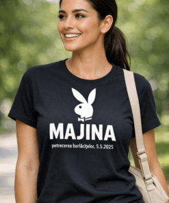 Tricou amuzant Playboy cu NUME – petrecerea burlăcițelor și DATA