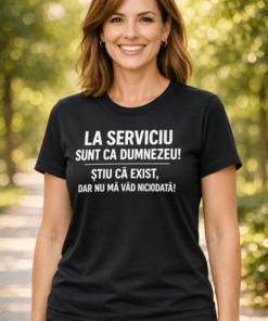 Tricou amuzant „La serviciu sunt ca Dumnezeu”