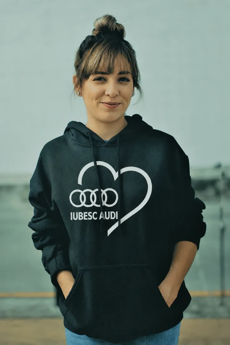 Bluză amuzantă Iubesc marca personalizată cu textul IUBESC AUDI