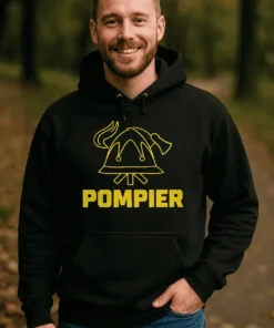 Bluză amuzantă Pompier cu cască cu imprimeu POMPIER