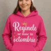 Bluză amuzantă Regine născute în octombrie cu mesaj regal pentru cadou