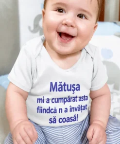 Body bebeluș cadou de la mătușă cu mesaj amuzant pentru bebeluși