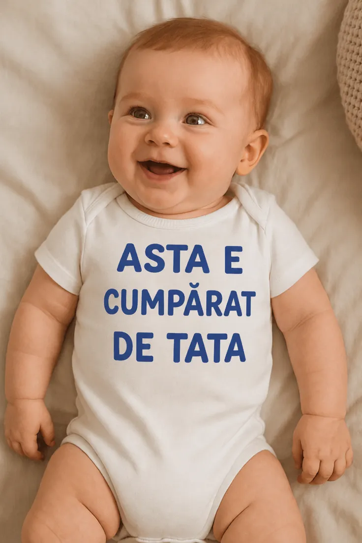 Body bebeluș Cadou de la tata cu mesaj amuzant pentru bebe
