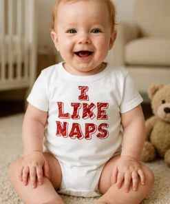 Body bebeluș Îmi plac somnurile cu mesajul I LIKE NAPS, ideal pentru cadou amuzant