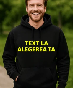 Hanorac cu glugă mesaj personalizat cu imprimeu TEXT LA ALEGEREA TA