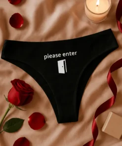 Lenjerie damă cu mesaj please enter, cadou pentru zi de naștere sau petrecere între prietene