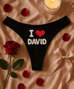 Lenjerie damă Te iubesc cu nume personalizat, cadou de zi de naștere pentru ea