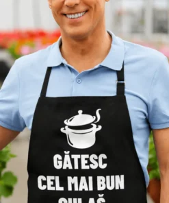 Șorț amuzant Gătesc cel mai bun gulaș, cadou haios pentru pasionații de gătit
