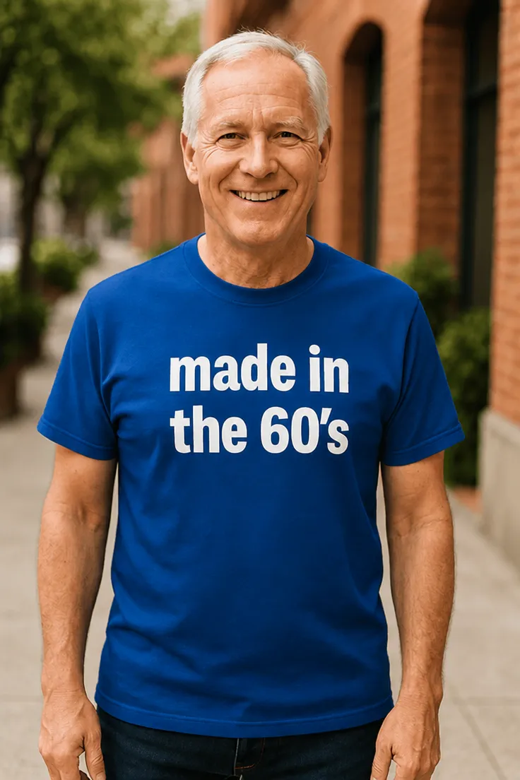 Tricou amuzant Anii 60 retro, cadou de zi de naștere pentru persoană născută în anii 60