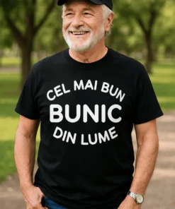 Tricou amuzant Cel mai bun bunic cu mesajul CEL MAI BUN BUNIC DIN LUME