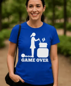 Tricou amuzant Game over la bucătărie cu mesajul GAME OVER