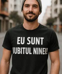 Tricou amuzant iubitul ei cu nume personalizat, model cadou haios pentru cupluri