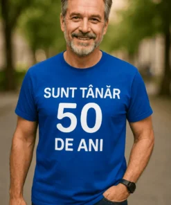 Tricou amuzant Tânăr la 50 de ani, cadou pentru zi de naștere de 50 de ani
