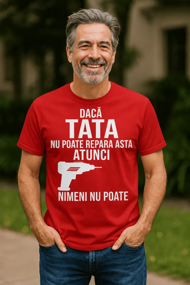 Tricou amuzant Tata repară tot cu mesaj haios pentru cadou de ziua tatălui
