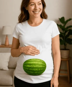 Tricou de gravidă Pepene verde, cadou haios pentru viitoare mămici